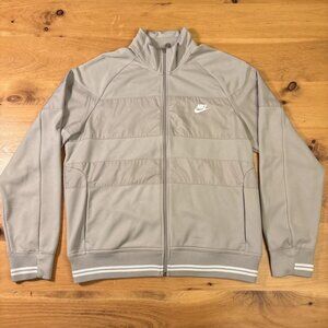 Vintage Y2K Nike Gray Full Zip Track Jacket Size Large L Striped Windbreaker